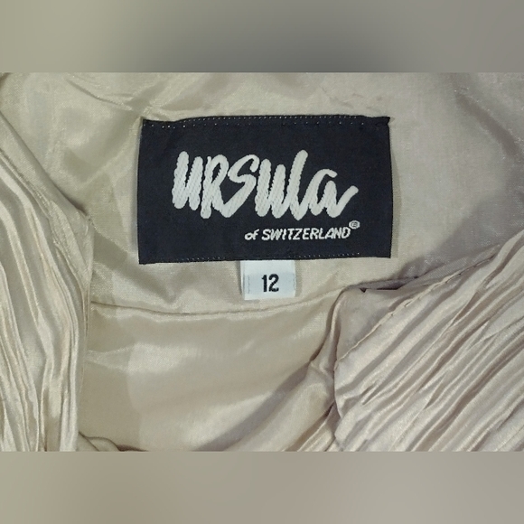 NWT URSULA OF SWITZERLAND CHAMPAGNE CHIFFON MOTHER OF BRIDE GOWN DRESS SZ 12 NEW - Picture 5 of 6